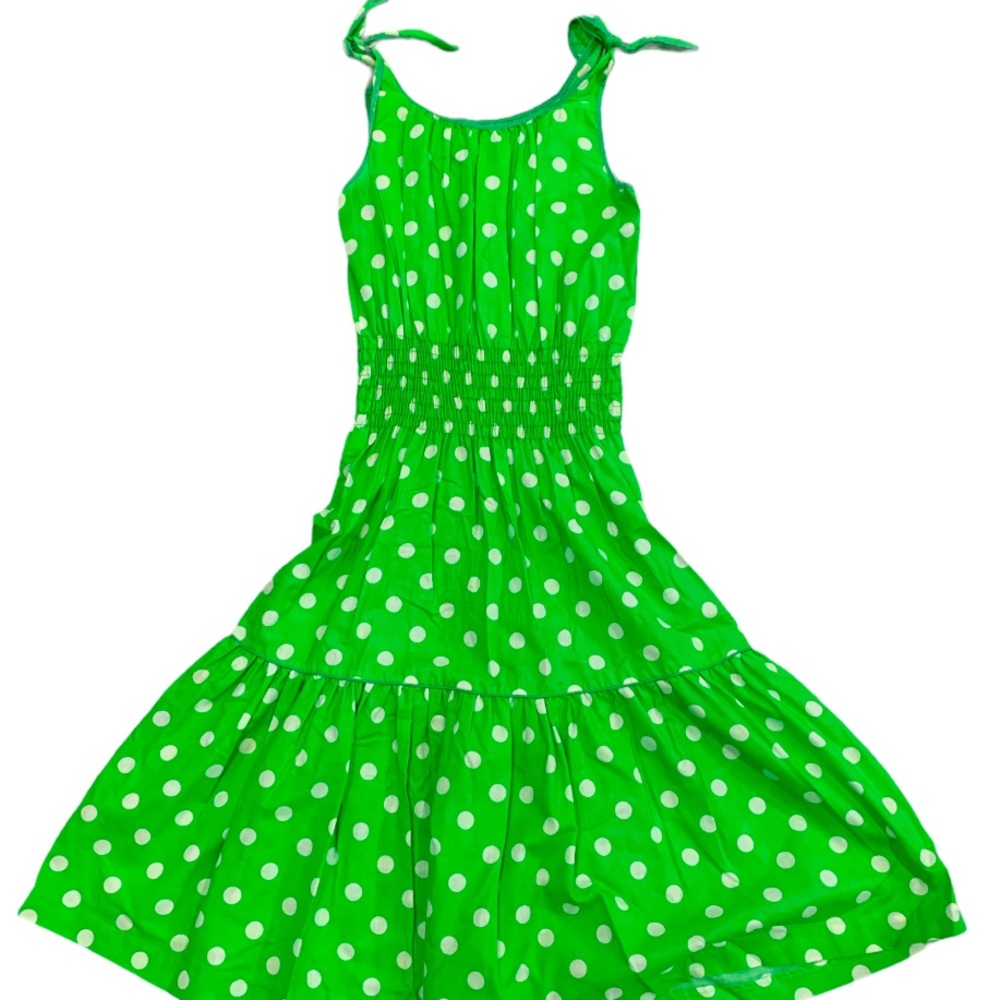 Green polka dot Union made vintage dress size medium